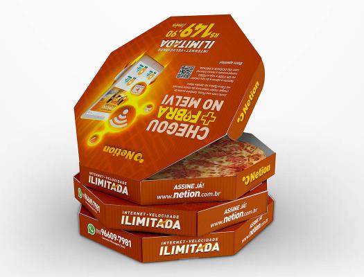 novidade até na caixa (de pizza): + internet fibra no melvi
